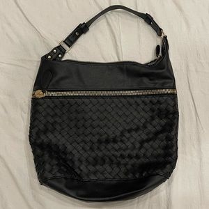 Madison West Slouchy Black Woven Tote